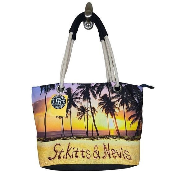 🐞7/$25 Robin Ruth Women Handbags, St. Kitts & Nevis Weekender Canvas Tote Bag - Picture 1 of 12